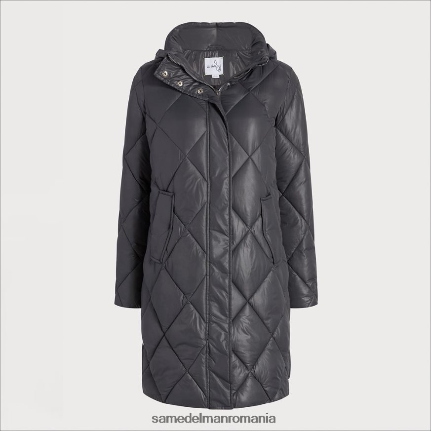 Sam Edelman îmbrăcăminte gri femei puf lung guler pâlnie cu glugă HN448Z1150