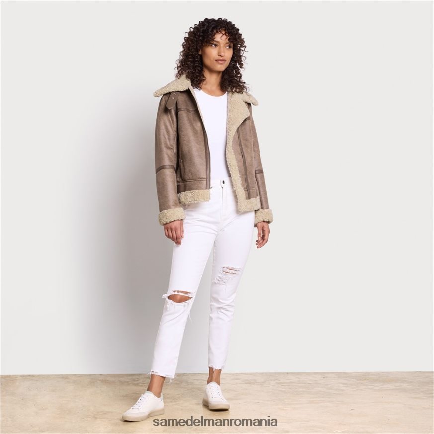 Sam Edelman îmbrăcăminte kaki deschis femei jachetă scurtă de aviator HN448Z1276