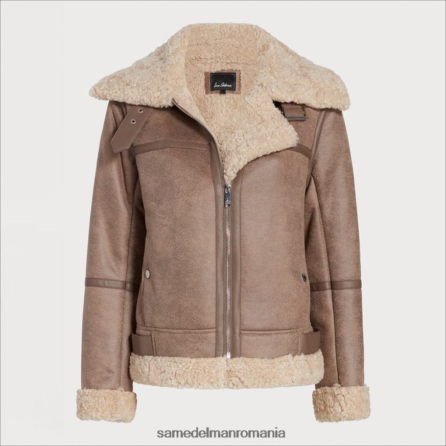 Sam Edelman îmbrăcăminte kaki deschis femei jachetă scurtă de aviator HN448Z1276