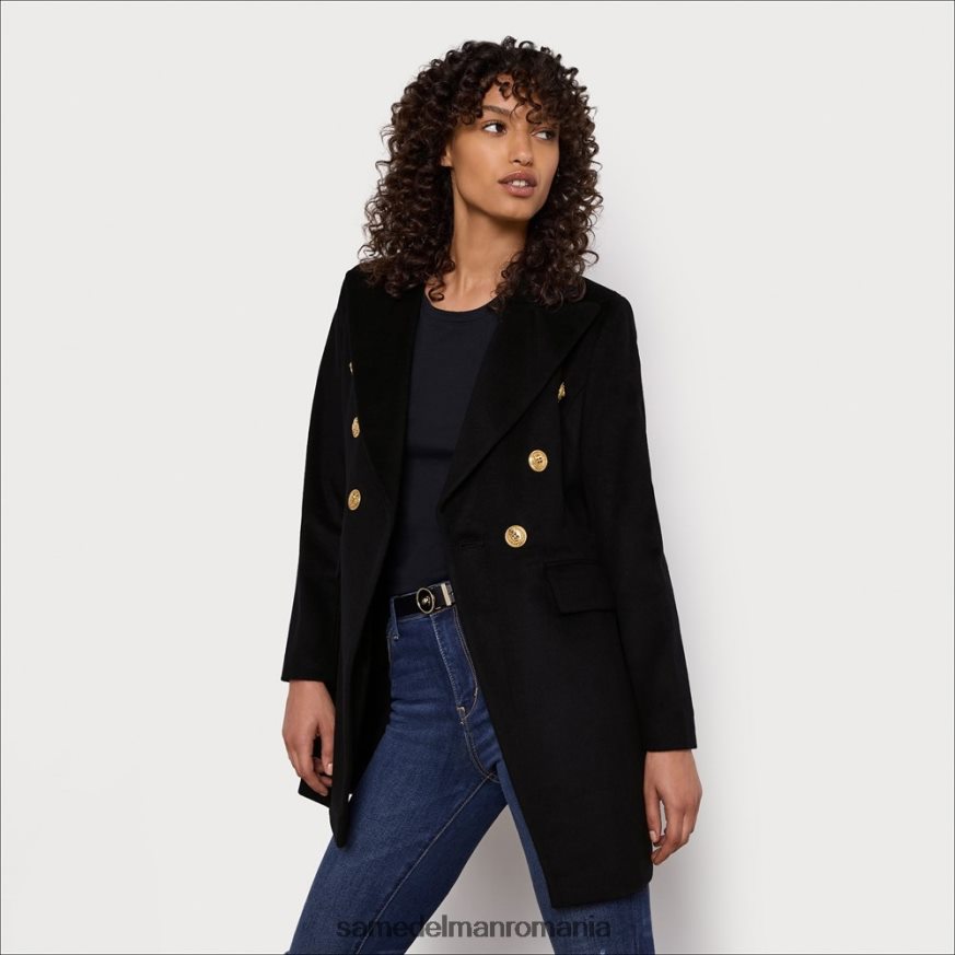 Sam Edelman îmbrăcăminte negru femei haină militară de lână HN448Z1284