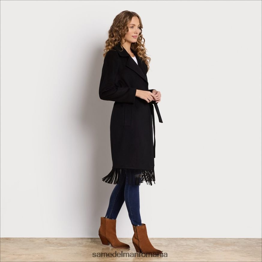 Sam Edelman îmbrăcăminte negru femei palton de lână la un singur piept HN448Z1163