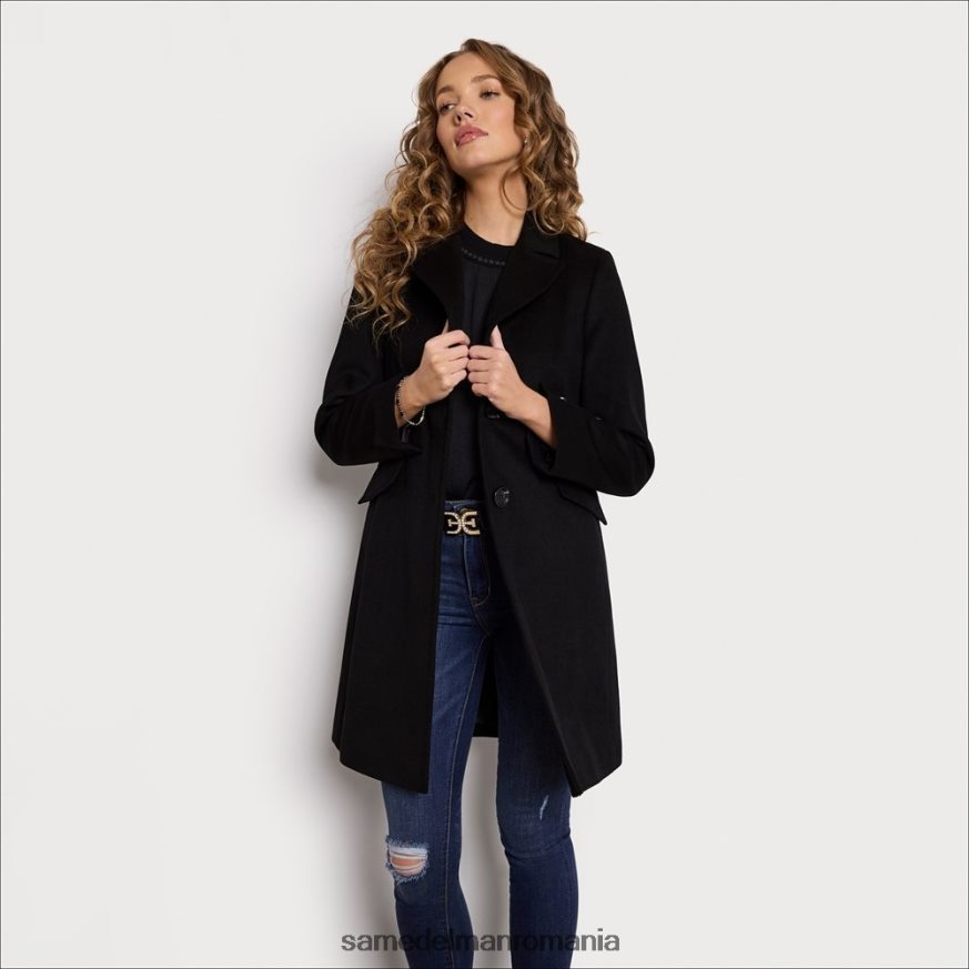 Sam Edelman îmbrăcăminte negru femei palton din lână twill HN448Z1221