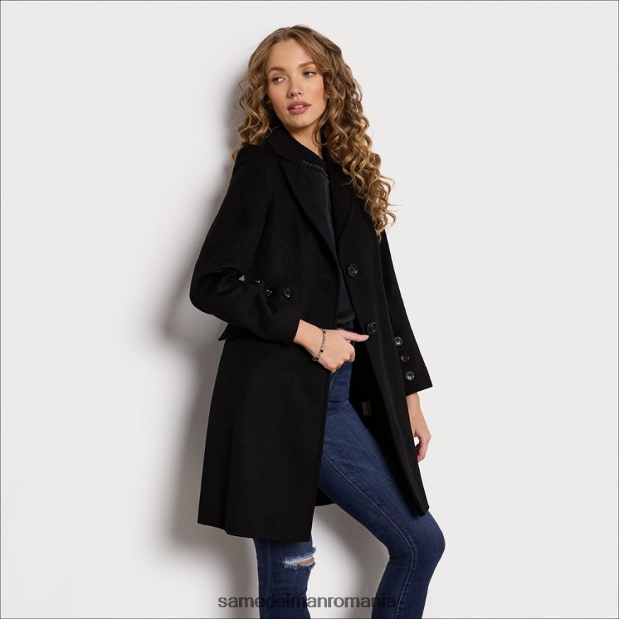 Sam Edelman îmbrăcăminte negru femei palton din lână twill HN448Z1221