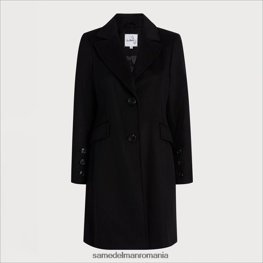 Sam Edelman îmbrăcăminte negru femei palton din lână twill HN448Z1221