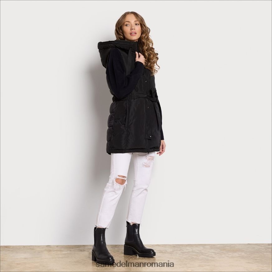 Sam Edelman îmbrăcăminte negru femei vestă puf moale scurtă HN448Z1147