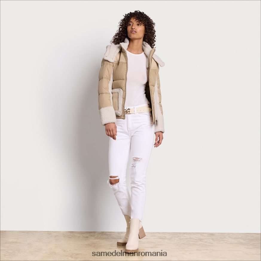 Sam Edelman îmbrăcăminte nisip femei puf scurt cu glugă HN448Z1253