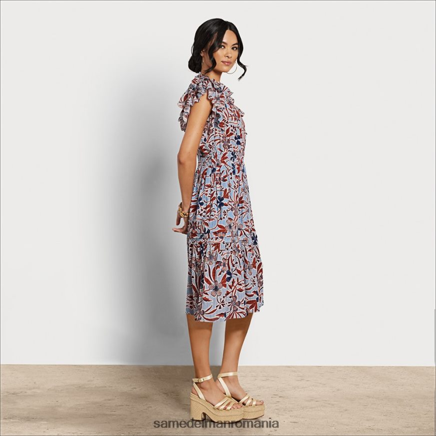 Sam Edelman îmbrăcăminte albastru floral femei rochie midi kenna HN448Z1100