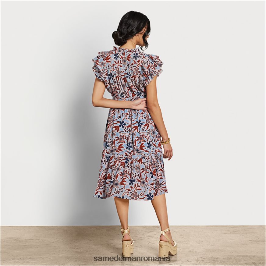 Sam Edelman îmbrăcăminte albastru floral femei rochie midi kenna HN448Z1100