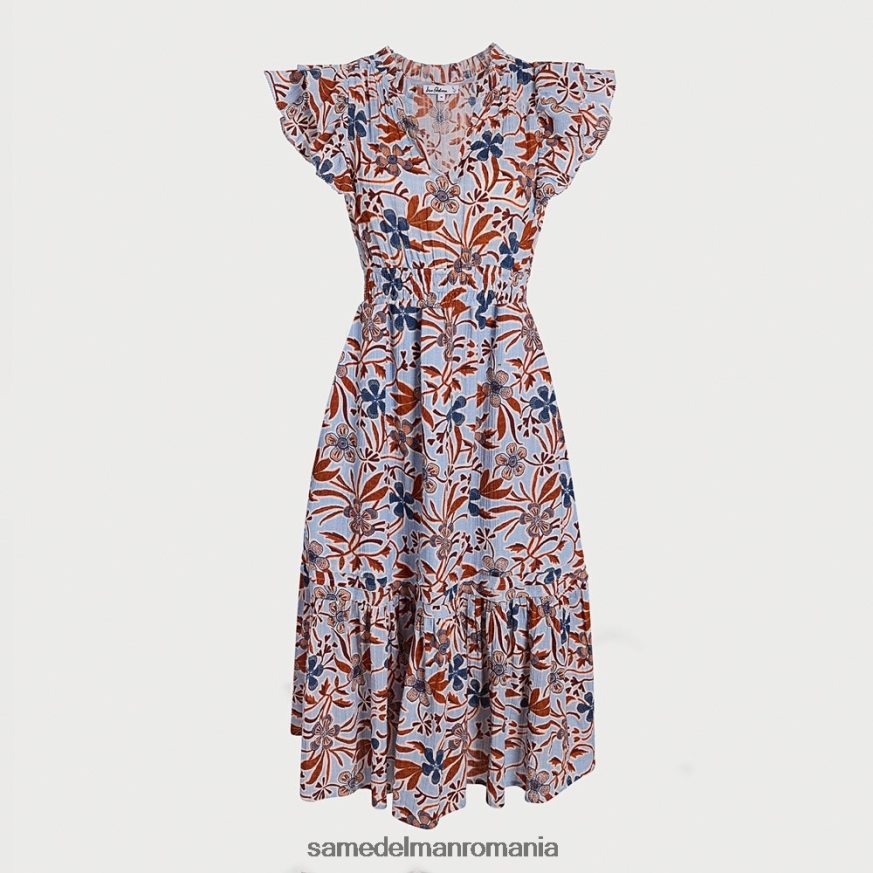 Sam Edelman îmbrăcăminte albastru floral femei rochie midi kenna HN448Z1100