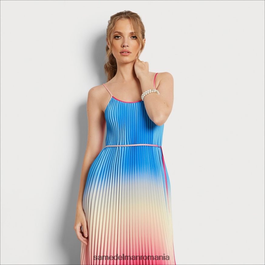 Sam Edelman îmbrăcăminte albastru roz femei rochie midi plisată ombre HN448Z1131