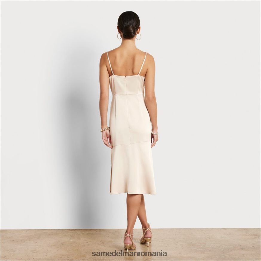 Sam Edelman îmbrăcăminte bej ecru femei rochie midi cu decolteu HN448Z1107