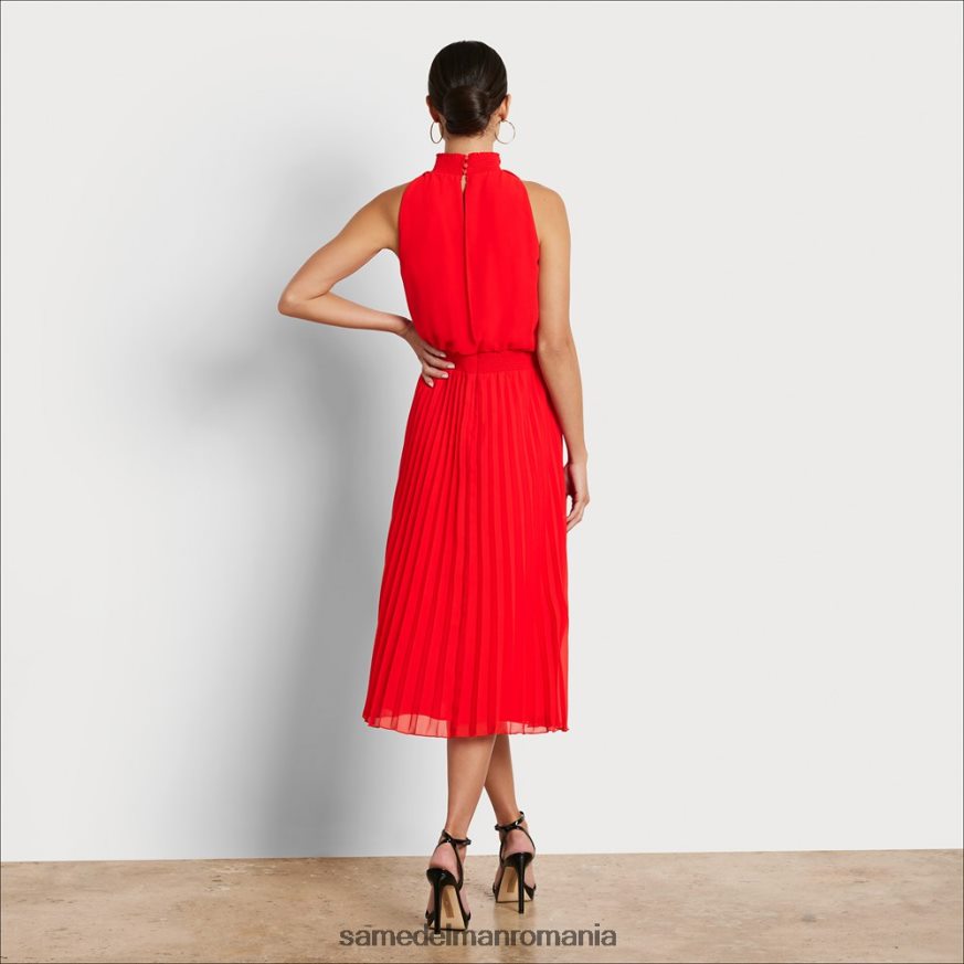 Sam Edelman îmbrăcăminte coral femei rochie midi cu gât înalt HN448Z1072