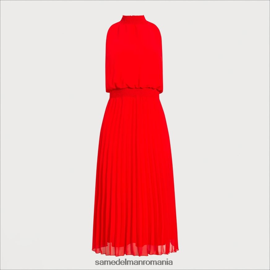 Sam Edelman îmbrăcăminte coral femei rochie midi cu gât înalt HN448Z1072