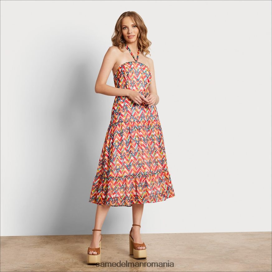Sam Edelman îmbrăcăminte coral multi femei rochie maxi cu imprimeu geometric HN448Z1165