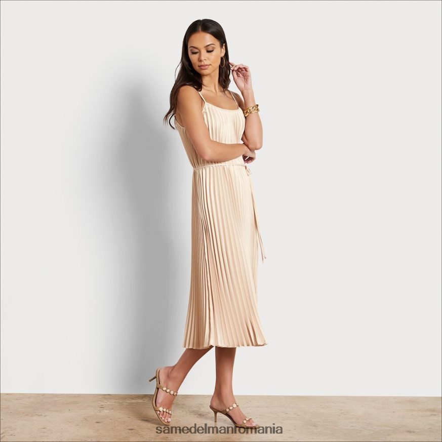 Sam Edelman îmbrăcăminte ecru femei rochie midi plisată HN448Z1063