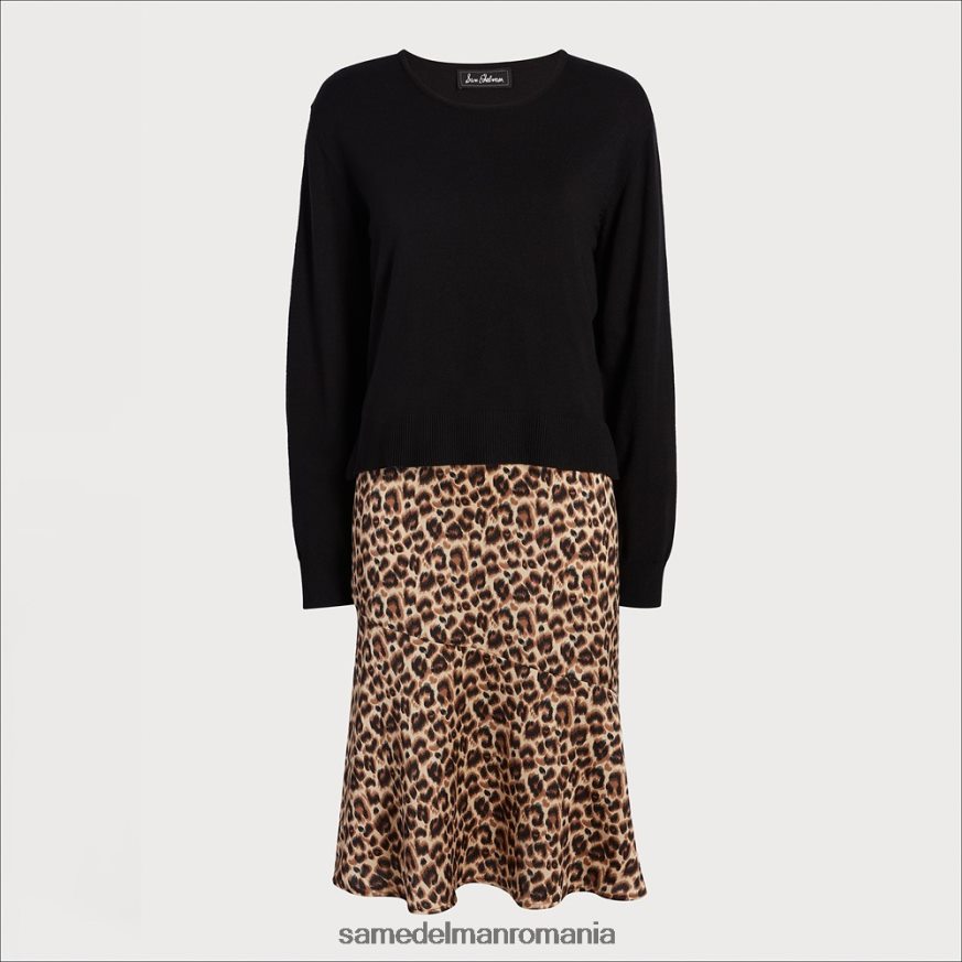 Sam Edelman îmbrăcăminte leopard femei rochie midi cami cu maneci lungi HN448Z1138