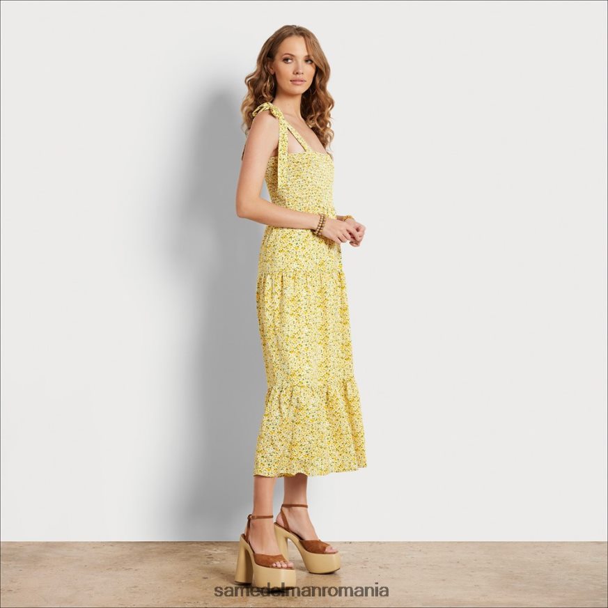 Sam Edelman îmbrăcăminte multi galben femei rochie maxi cu flori HN448Z1116