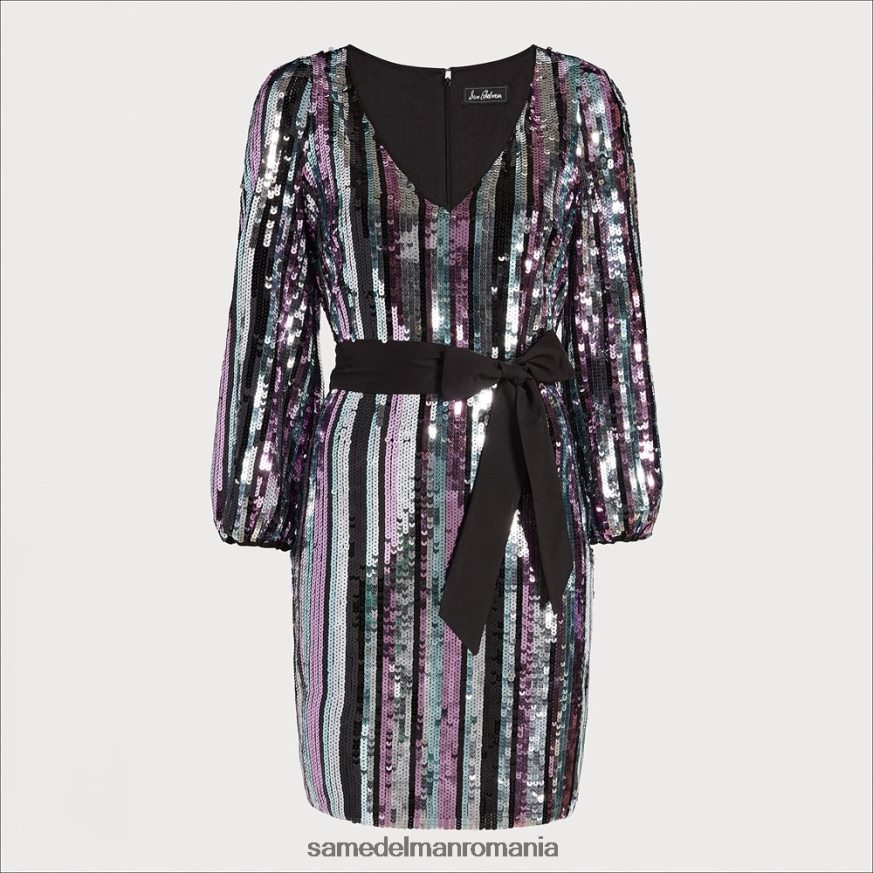 Sam Edelman îmbrăcăminte multi roz femei rochie mini cu decolteu în V cu dungi din paiete HN448Z1155