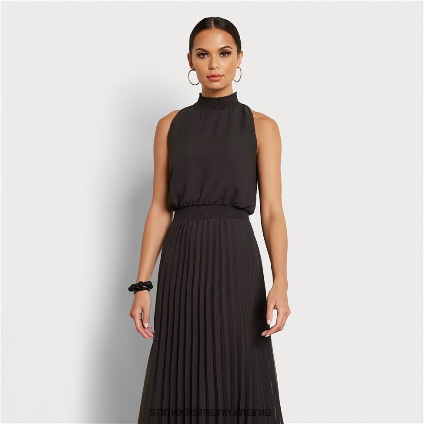 Sam Edelman îmbrăcăminte negru femei rochie midi cu gât înalt HN448Z1082