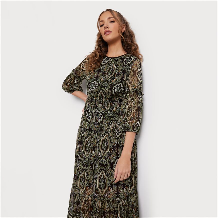 Sam Edelman îmbrăcăminte verde inchis femei hi neck maxi loden HN448Z1159