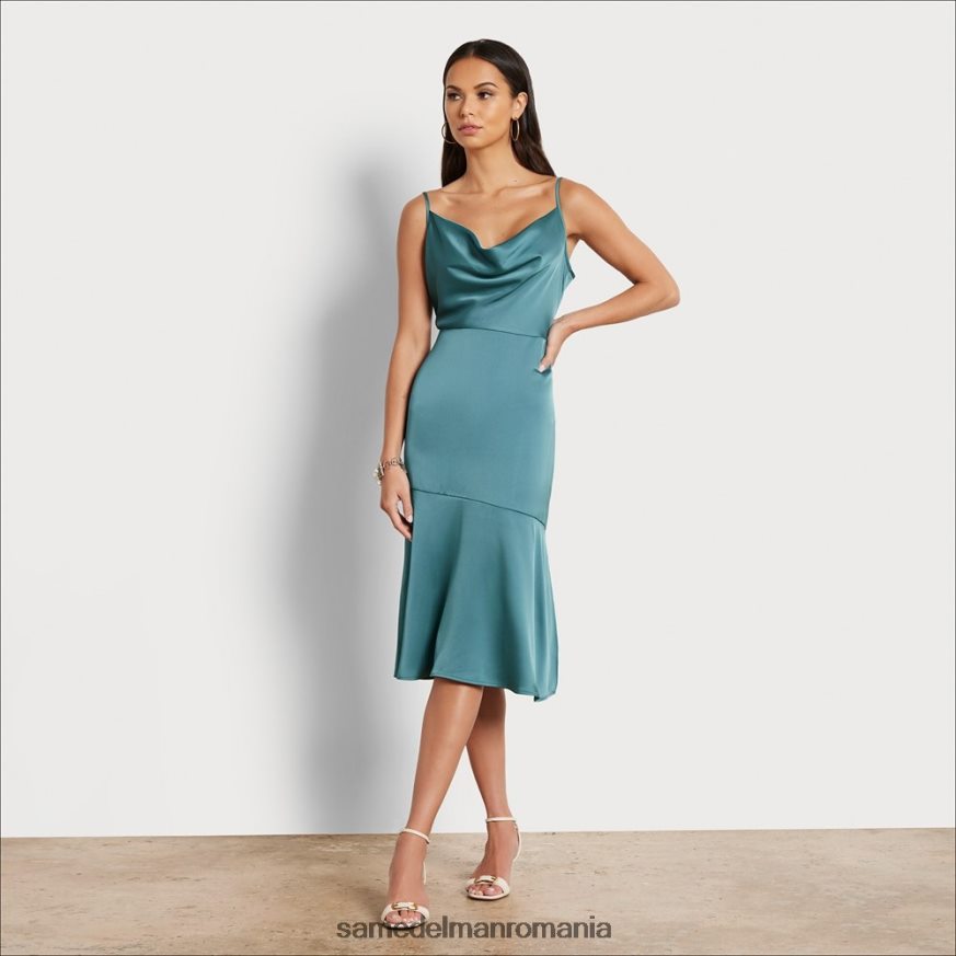 Sam Edelman îmbrăcăminte verde industrial femei rochie midi cu decolteu HN448Z1106