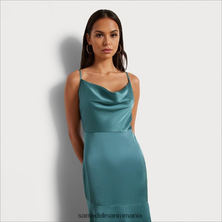 Sam Edelman îmbrăcăminte verde industrial femei rochie midi cu decolteu HN448Z1106