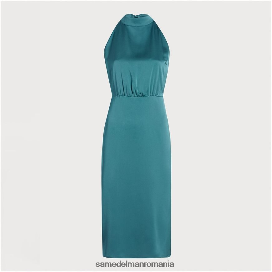 Sam Edelman îmbrăcăminte verde industrial femei rochie midi slim din satin ciocanat HN448Z1096