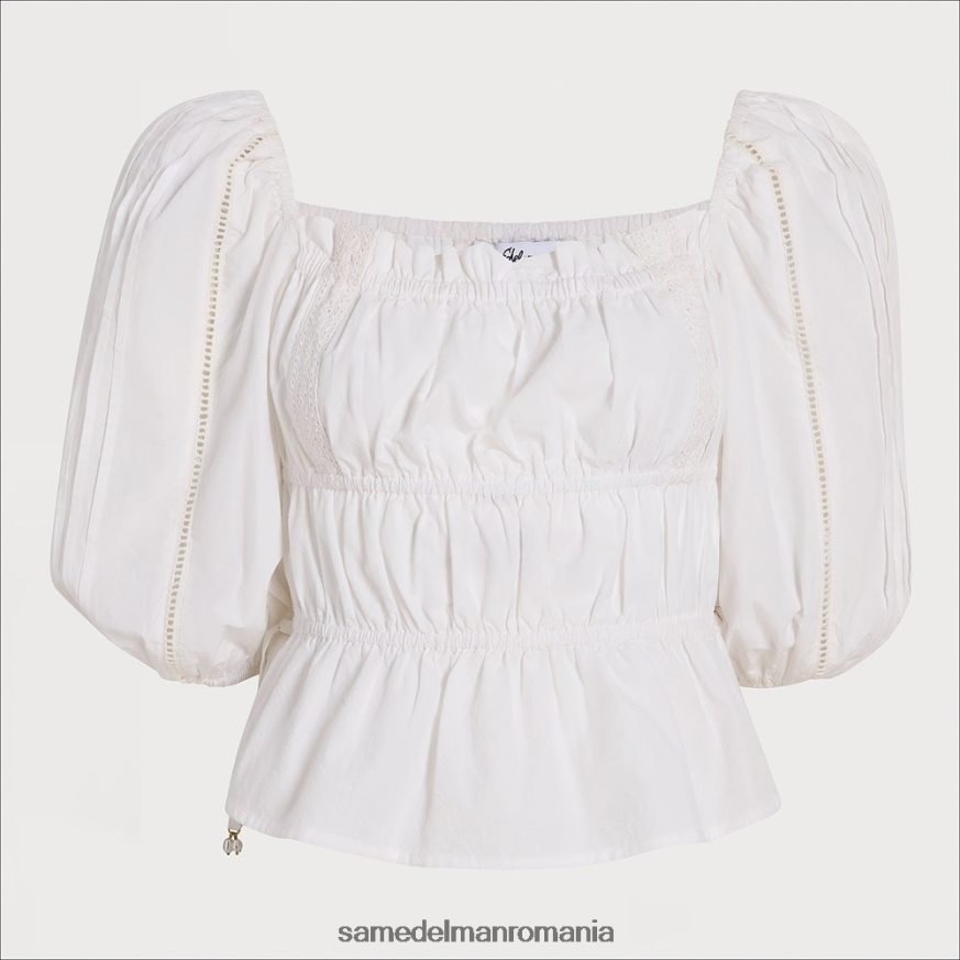 Sam Edelman îmbrăcăminte alb femei top de luncă cu mânecă lungă HN448Z1173