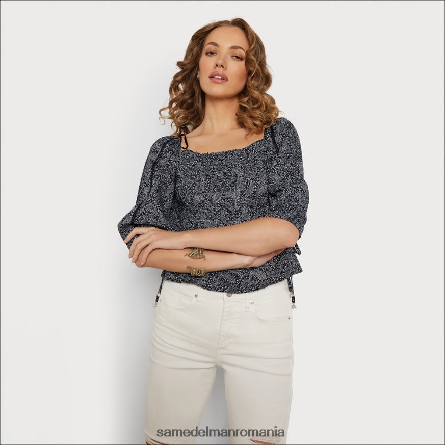 Sam Edelman îmbrăcăminte albastru femei top de luncă cu mânecă lungă HN448Z1171