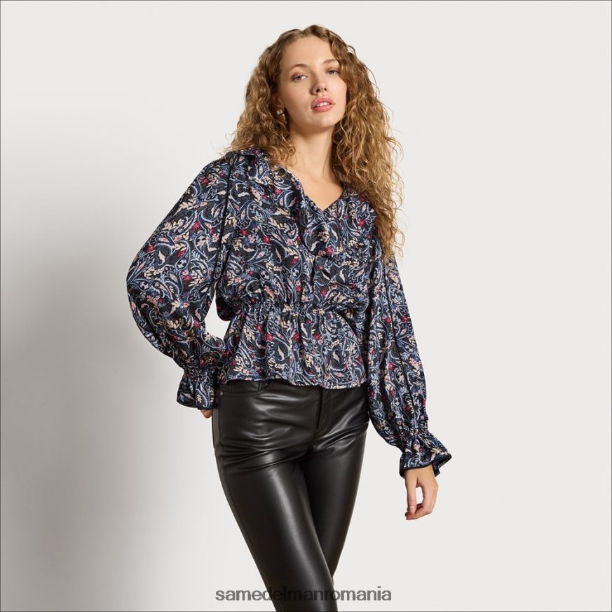 Sam Edelman îmbrăcăminte caisley negru femei top cu mânecă lungă Vermont HN448Z1242