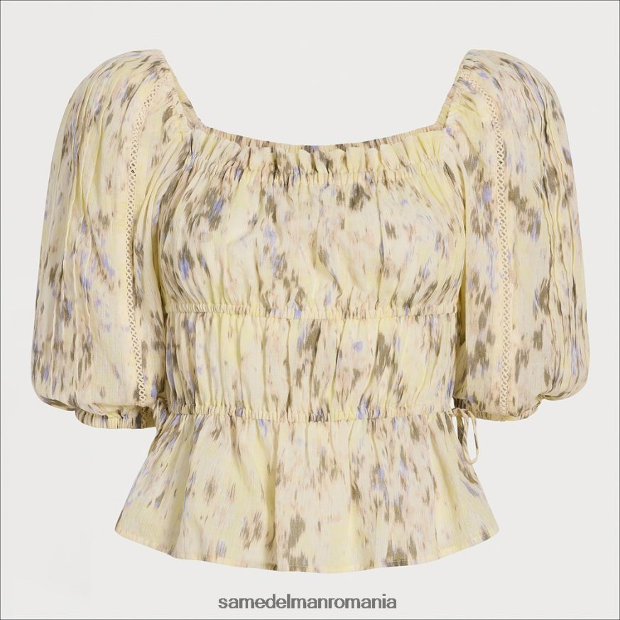 Sam Edelman îmbrăcăminte galben femei top de luncă cu mânecă lungă HN448Z1172