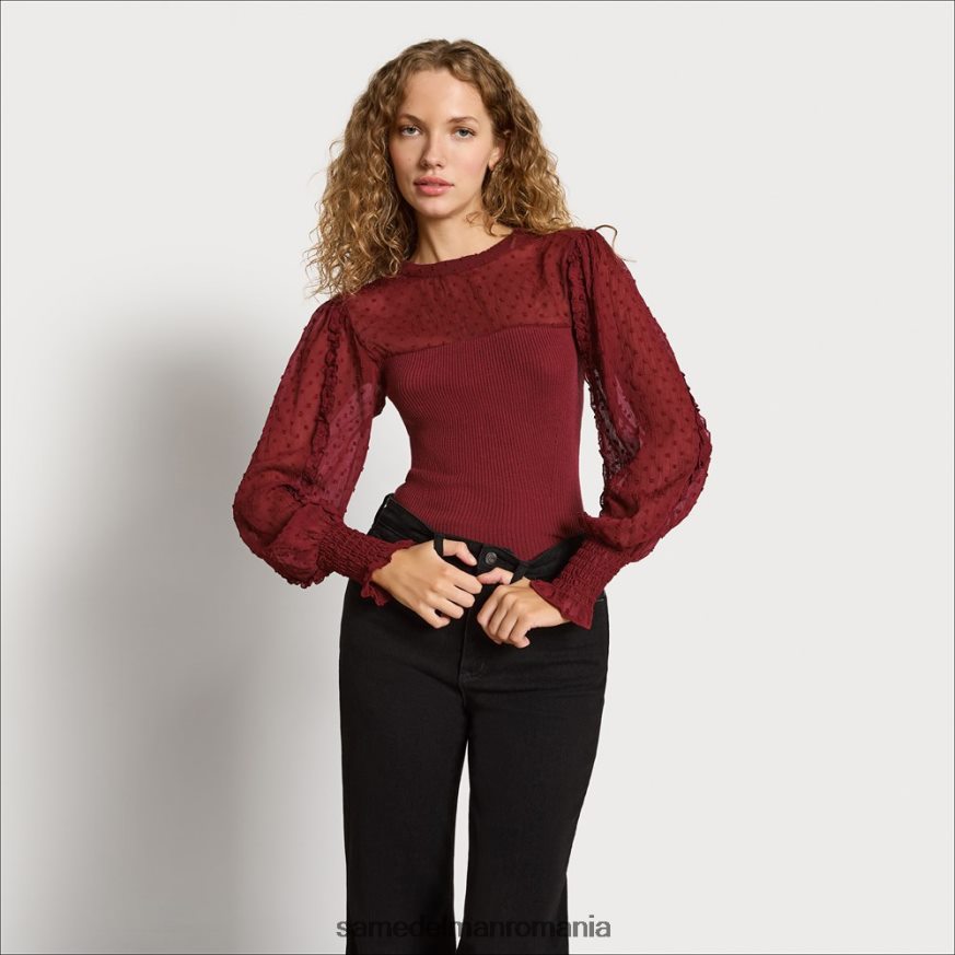 Sam Edelman îmbrăcăminte maro nebun femei top julian cu maneca lunga HN448Z1269