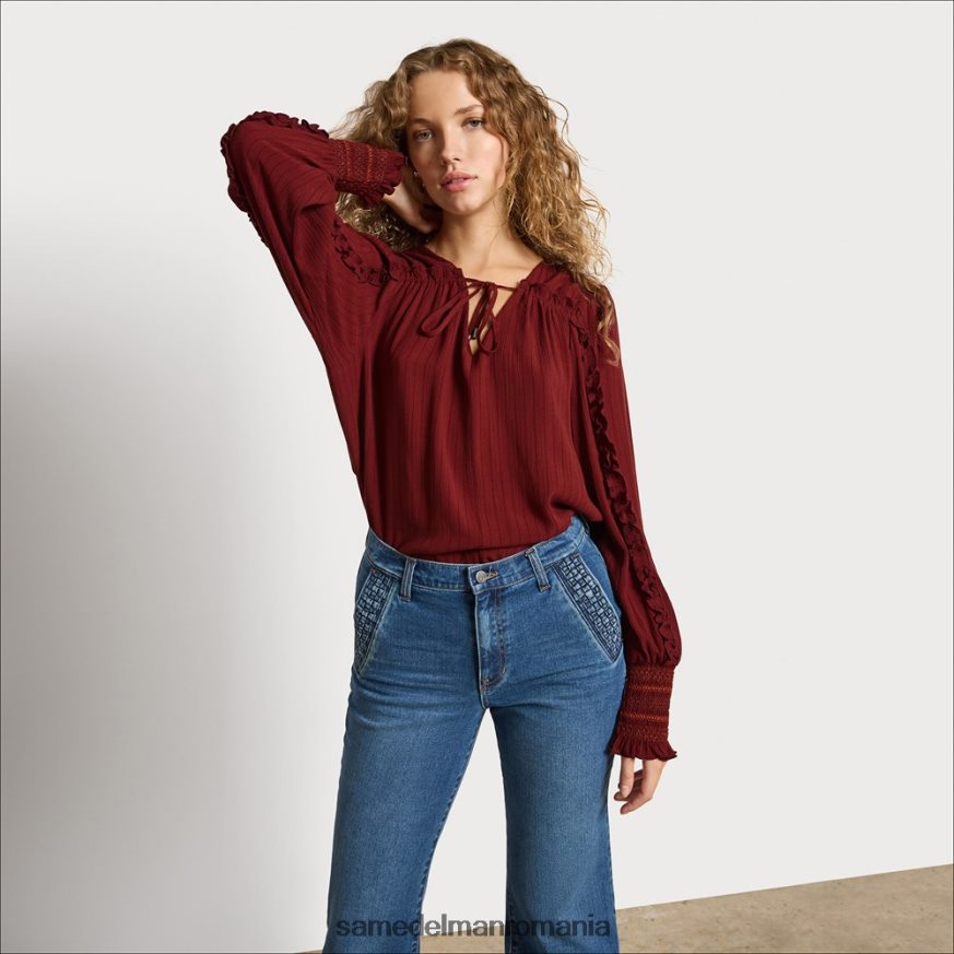 Sam Edelman îmbrăcăminte maro nebun femei top varick cu maneca lunga HN448Z1248