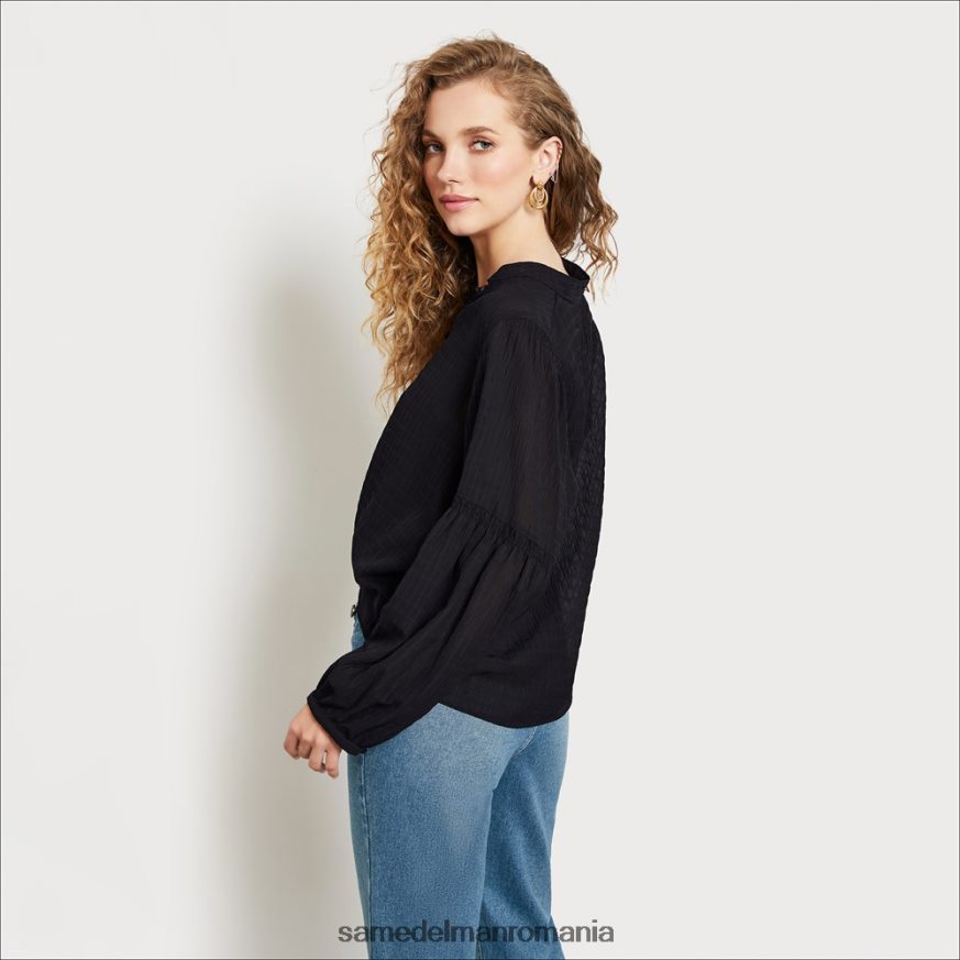 Sam Edelman îmbrăcăminte negru femei top Emmeline cu maneca lunga HN448Z1278