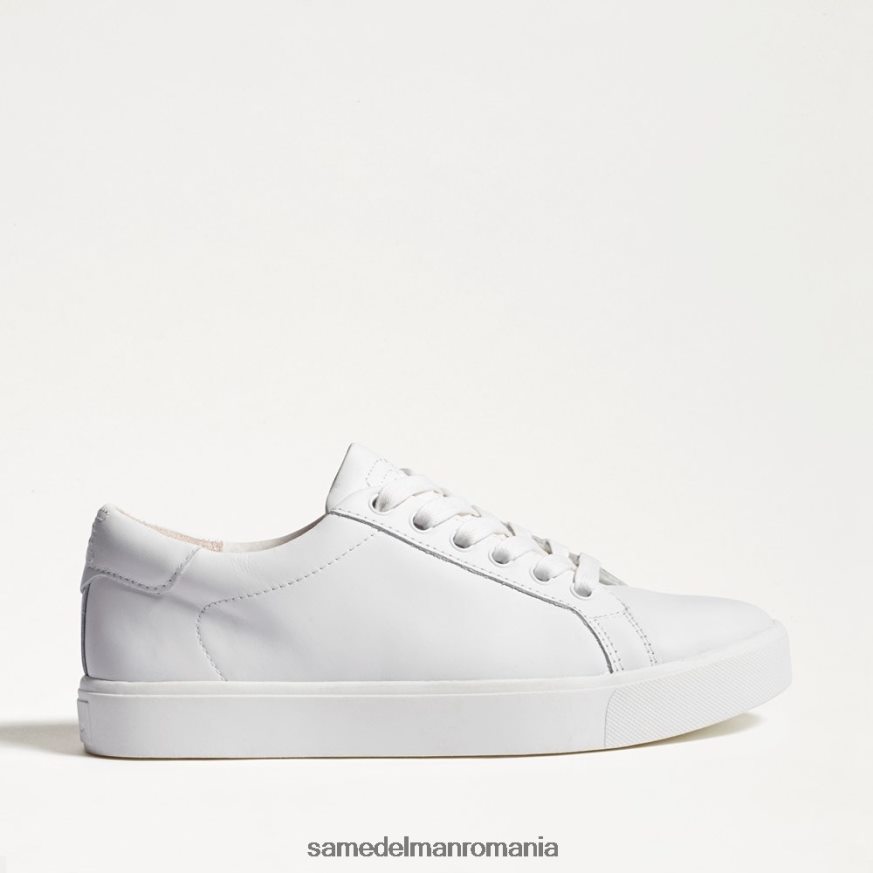 Sam Edelman încălţăminte piele albă femei adidași cu șireturi etil HN448Z342