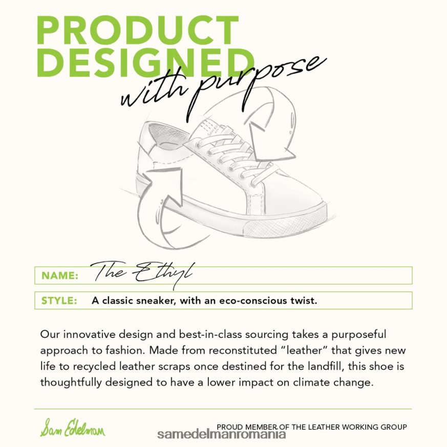 Sam Edelman încălţăminte piele albă femei adidași cu șireturi etil HN448Z342