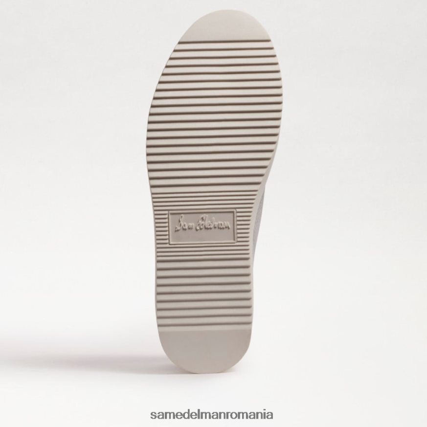 Sam Edelman încălţăminte piele argintie moale femei pantofi sport cu șireturi HN448Z308