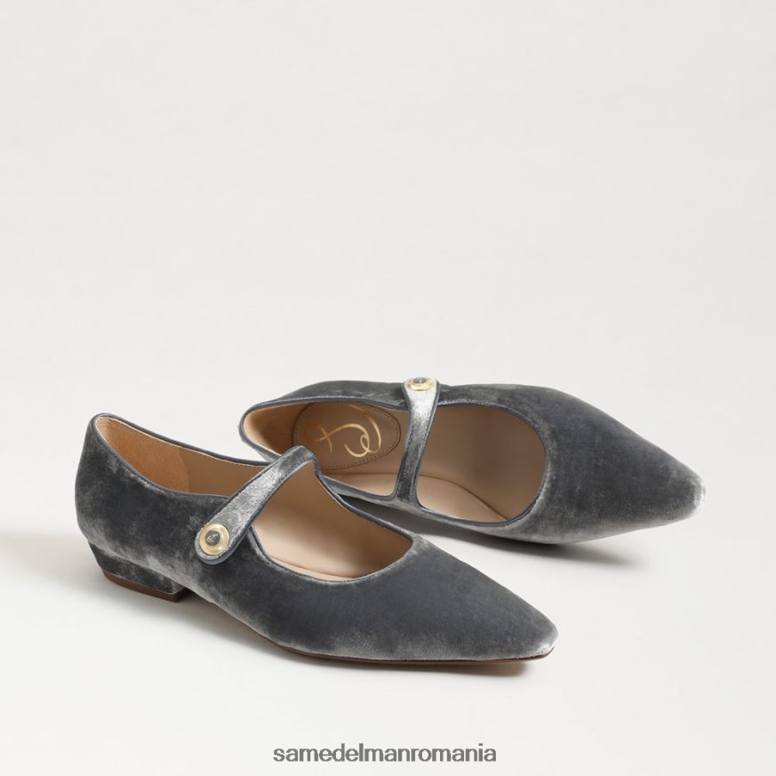 Sam Edelman încălţăminte catifea albastru fumuriu femei jene mary jane vârf ascuțit plat HN448Z541