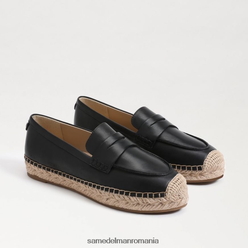 Sam Edelman încălţăminte piele neagra femei loafer plat kai espadrile HN448Z202