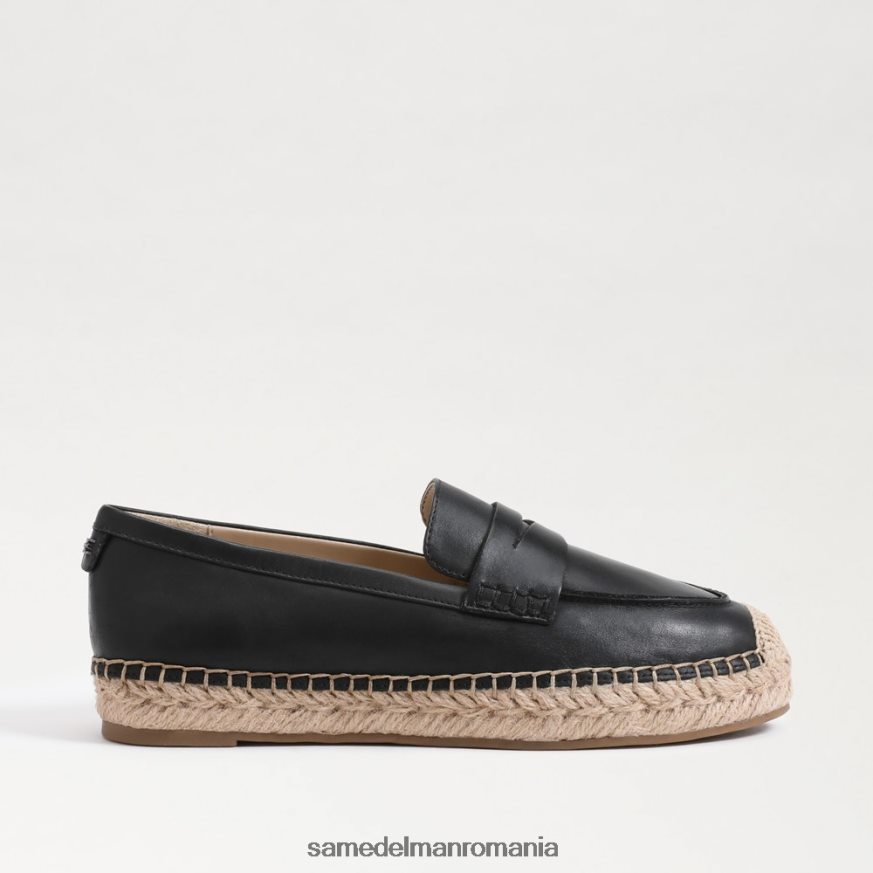 Sam Edelman încălţăminte piele neagra femei loafer plat kai espadrile HN448Z202