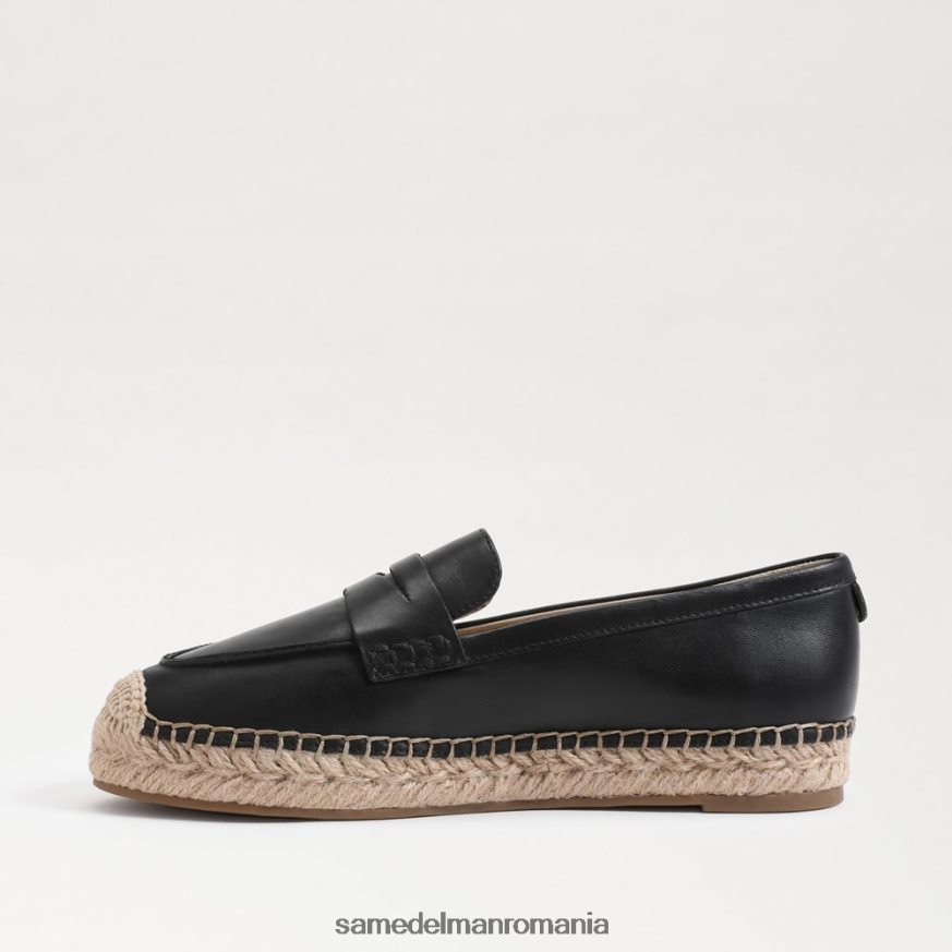 Sam Edelman încălţăminte piele neagra femei loafer plat kai espadrile HN448Z202