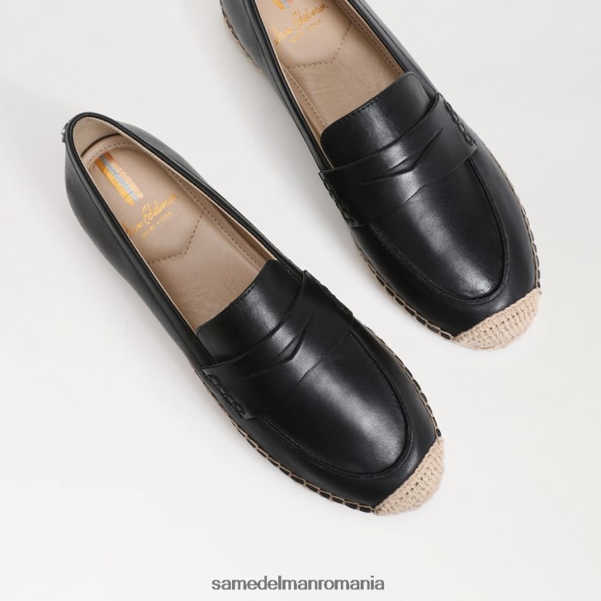 Sam Edelman încălţăminte piele neagra femei loafer plat kai espadrile HN448Z202