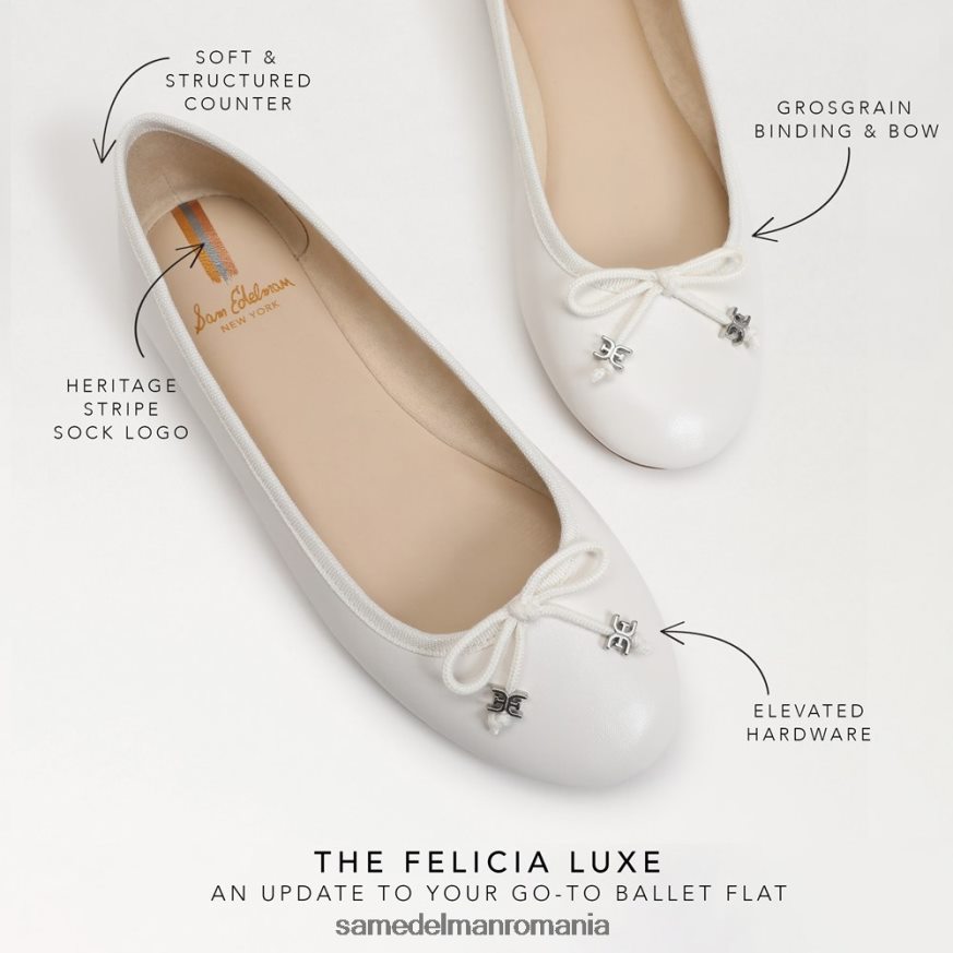 Sam Edelman încălţăminte alb strălucitor femei felicia luxe balet flat HN448Z287