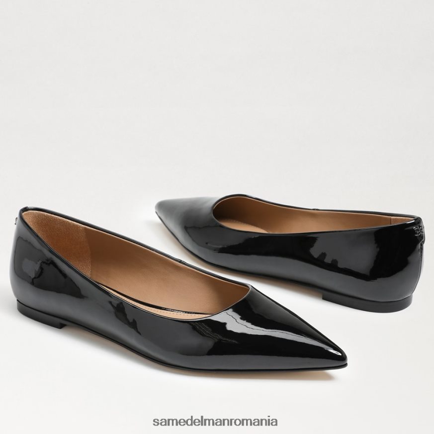 Sam Edelman încălţăminte brevet negru femei wanda deget ascutit plat HN448Z483