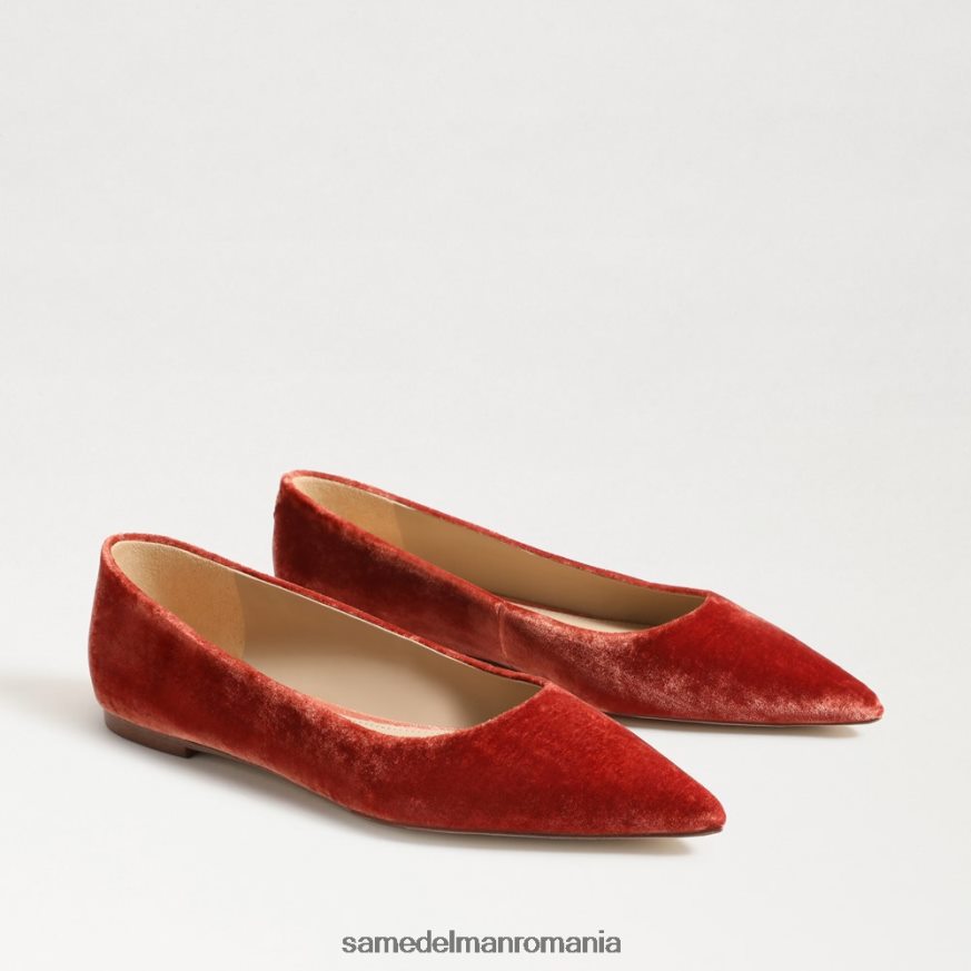 Sam Edelman încălţăminte catifea portocalie canion femei wanda deget ascutit plat HN448Z475