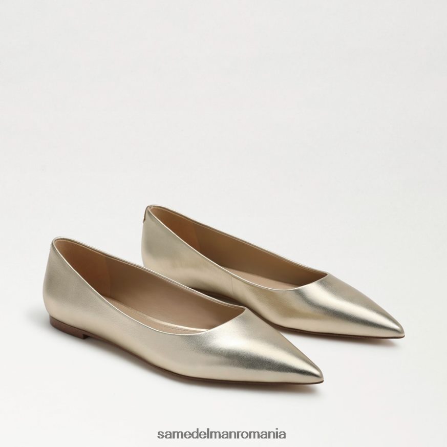 Sam Edelman încălţăminte piele de aur topit femei wanda deget ascutit plat HN448Z481