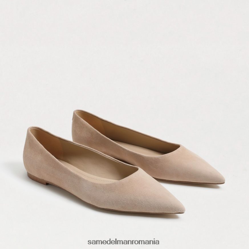 Sam Edelman încălţăminte piele intoarsa cappuccino femei wanda deget ascutit plat HN448Z485