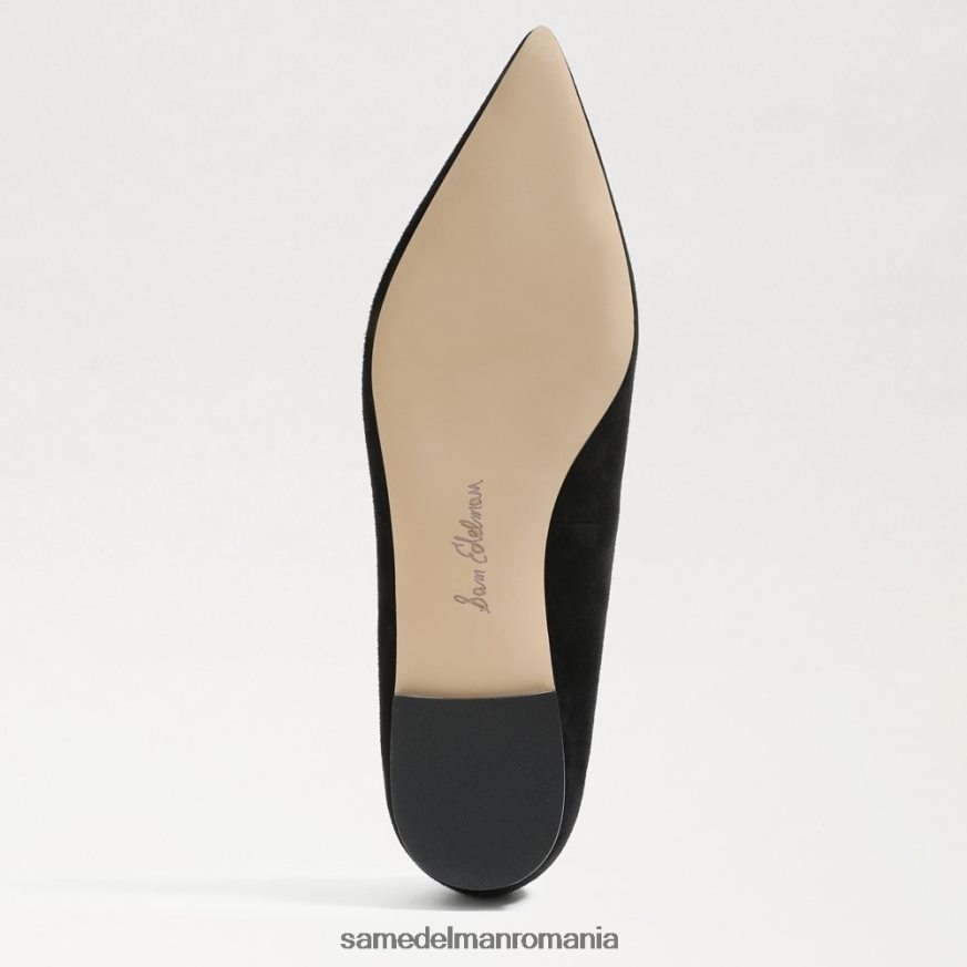 Sam Edelman încălţăminte piele intoarsa neagra femei wanda deget ascutit plat HN448Z484