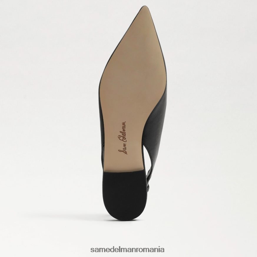 Sam Edelman încălţăminte piele neagra femei whitney slingback vârf ascuțit plat HN448Z736