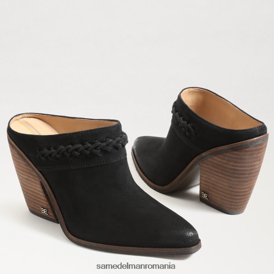 Sam Edelman încălţăminte piele intoarsa neagra femei alison western mule HN448Z882